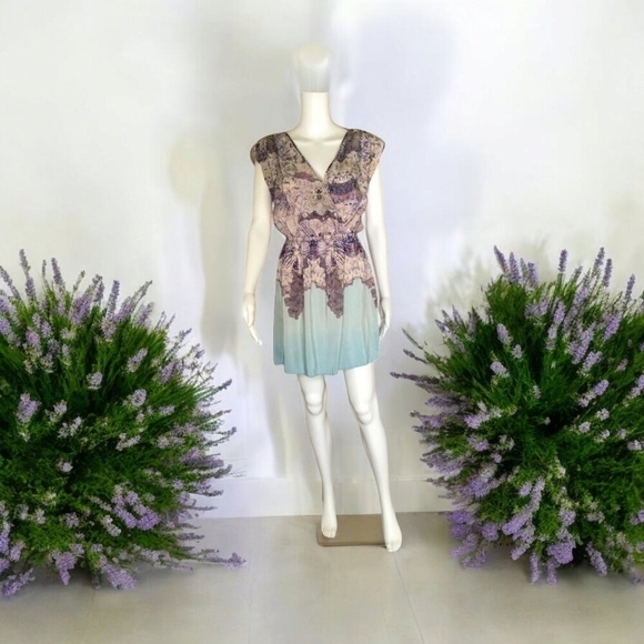 Petticoat Alley Silk Cross Front Dress Size L - Picture 1 of 11